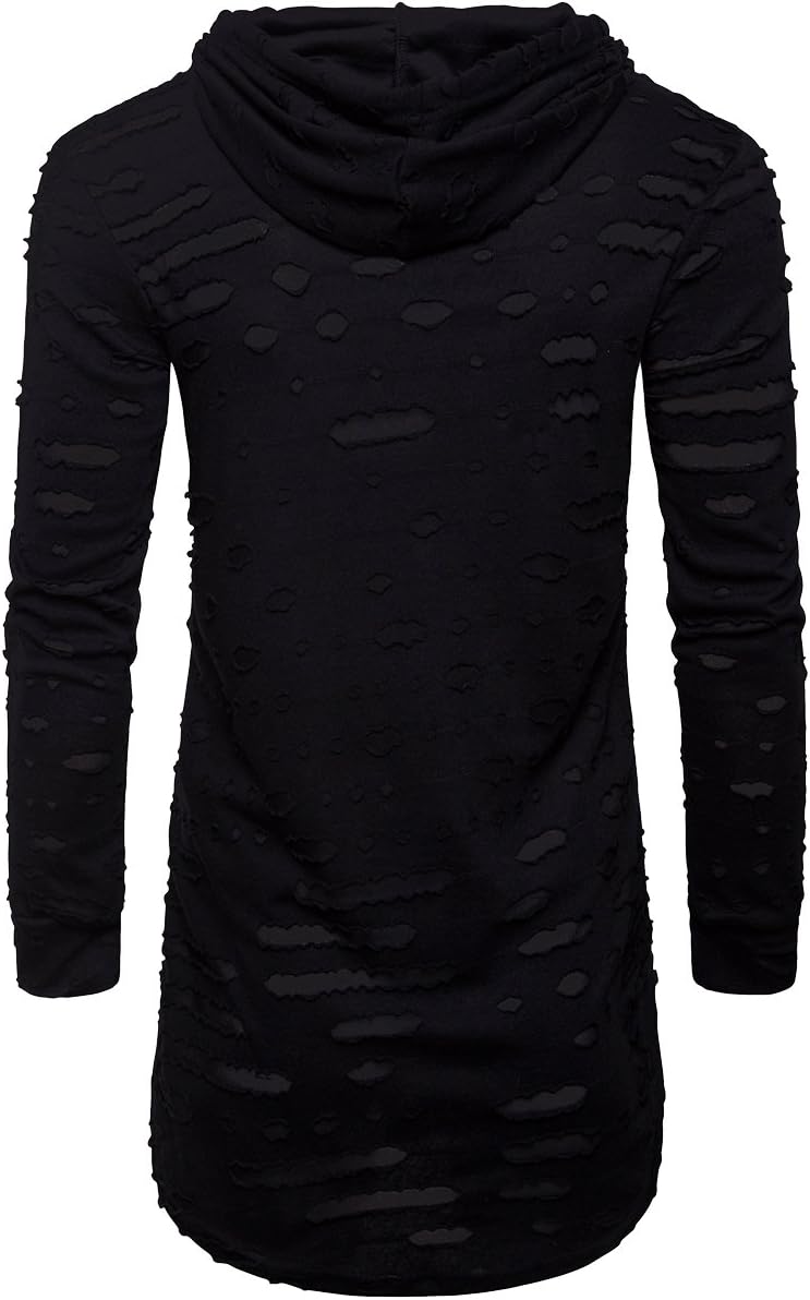 COTTORY Men's Pullover T-Shirt Hipster Hiphop Hoodied Long Sleeve Sweatshirts - Image 3