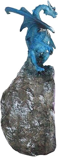 Miniatura 5 de Ebros Gift Fantasía Meteorito iridiscente Dragón Azul Guardando Cuarzo Púrpura Geoda Imitación Caverna Rock Figurita Colección Mediana Calabozos