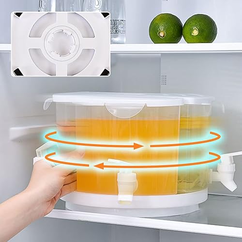 Miniatura 7 de Hervidor de plástico frío, dispensador de bebidas de plástico giratorio, cubo de agua fría de gran capacidad con grifo, recipiente de bebidas de