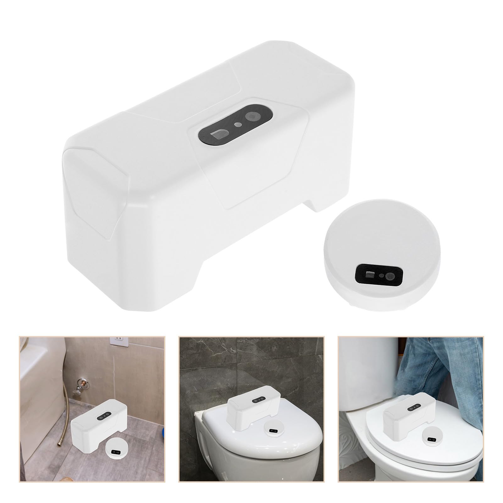 OUNONA Descarga de Inodoro activada por Movimiento con Cisterna automática, Sistema de Ahorro de Agua para Uso en baños públicos y hogares