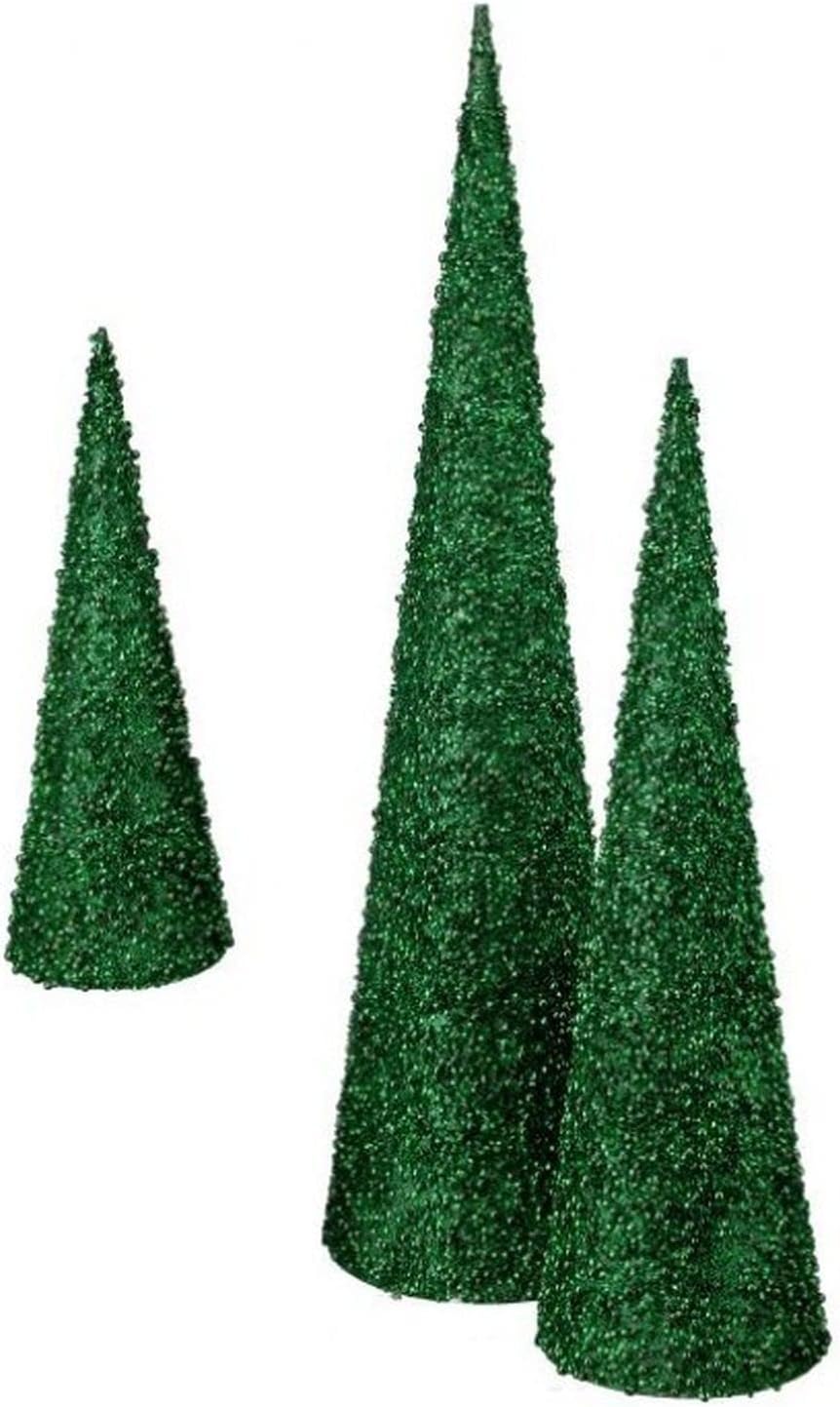 Regency International Glitter Cone Tree, Set of 3 (Red)