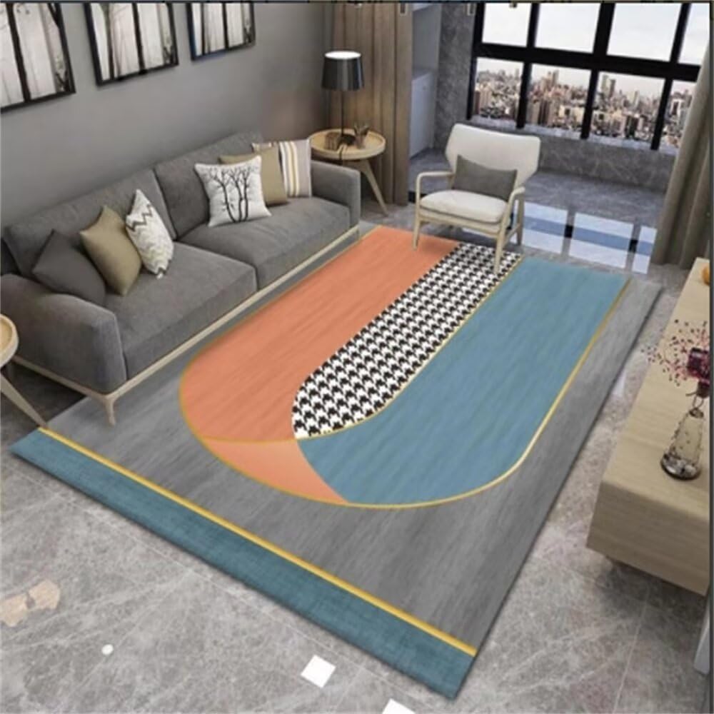 Tapis de salon design créatif bleu 160x230cm pour une décoration intérieure élégante