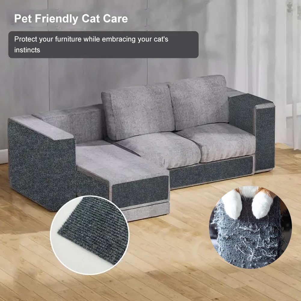 Krabmat kat, doe-het-zelf, op maat te snijden zelfklevende tapijtmat, krasbescherming voor bank, kat, muur, beschermt tapijten, bank, meubelbescherming, 30 x 100 cm, kaki