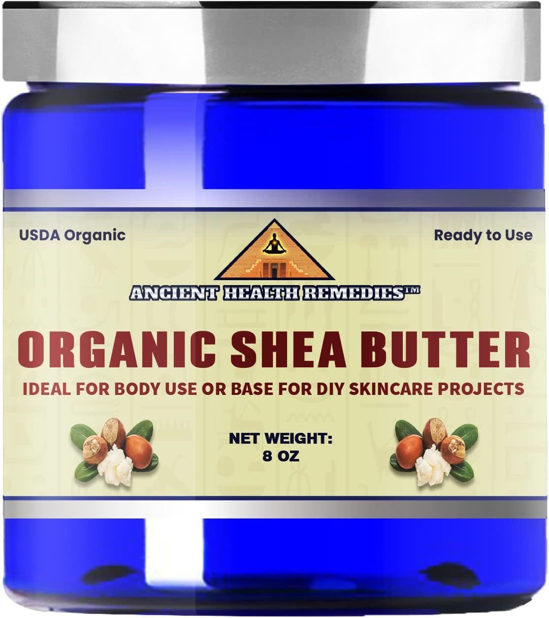 USDA Certified Organic Unrefined Raw AFRICAN IVORY SHEA BUTTER BLOCKS/JAR Bulk Size Grade A for Anti Aging, Dry Skin, Base for DIY Body Butter, Beauty, Skin Moisturizer & Hand Cream