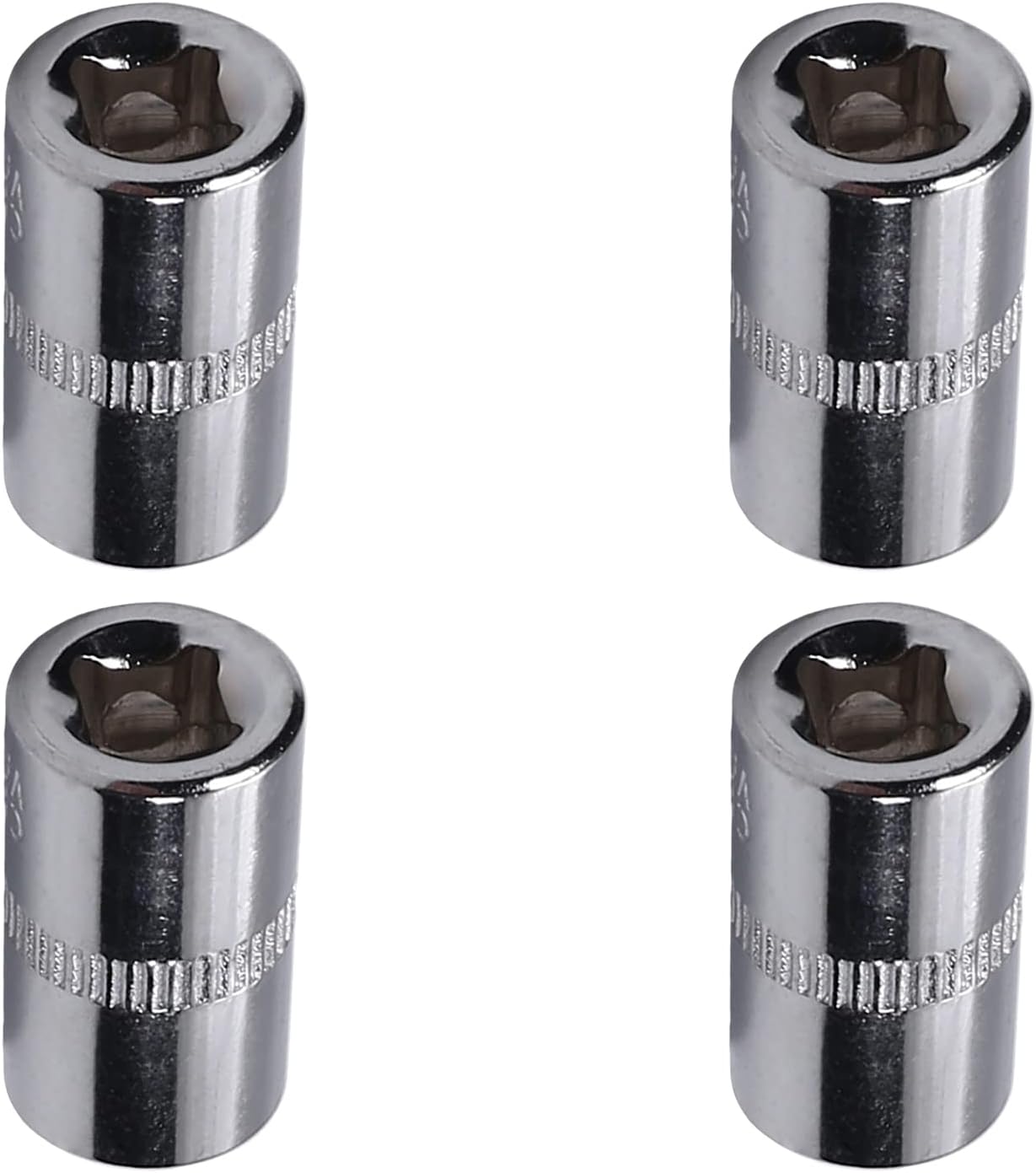 Utoolmart1/4-Inch Drive 10mm 6-Point Shallow Socket, Metric, Cr-V Chrome-vanadium 4 Pcs