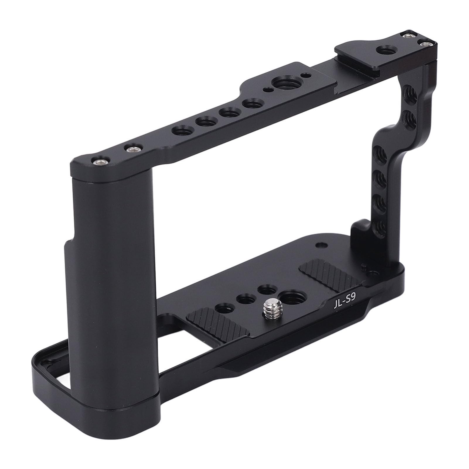 Fockety Jaula de Aleación de Aluminio para Cámara S9, Almohadilla Antideslizante, Orificio Inferior para Tornillo de 1/4 pulg., Fácil Montaje, Soporte para Zapata Fría, Conveniente con