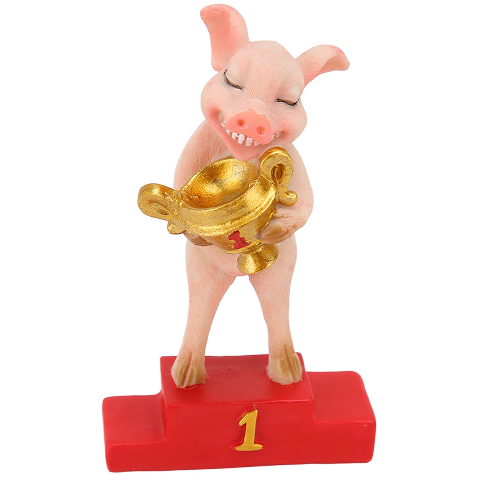Ancienne Figurine Déco Cochon - Matière Bois / Résine - Vintage