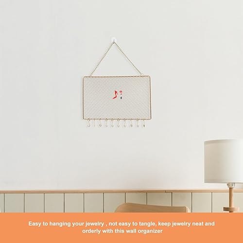 Miniatura 2 de HOMSFOU Elegante estante de almacenamiento de joyería soporte soporte soporte decoración de pared para pendientes pulseras exhibición