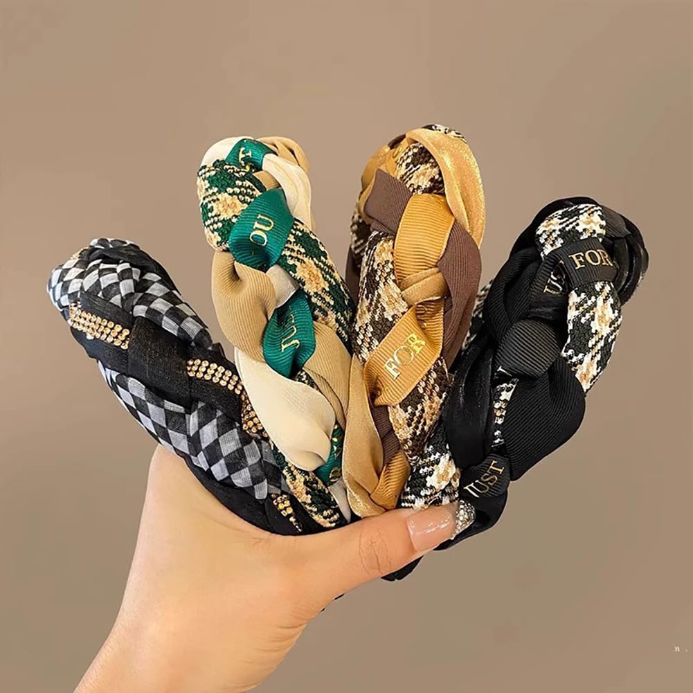 Pmnzdy Örgülü Alın Bandı Geniş Dirndl Geleneksel Saç Takısı Saç Bandı Dolgulu Düğümlü Saç Bantları Vintage Kaymaz Saç Bandı Kumaş Saç Bandı Saç Bandı Aksesuarı1#