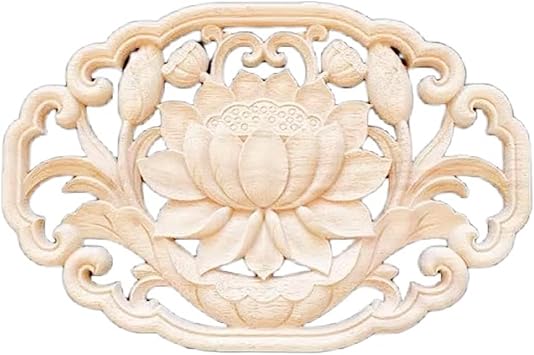 1PC Wood Carved Onlays - Unpainted DIY Wood Appliques 30x20cm/11.81x7.87"