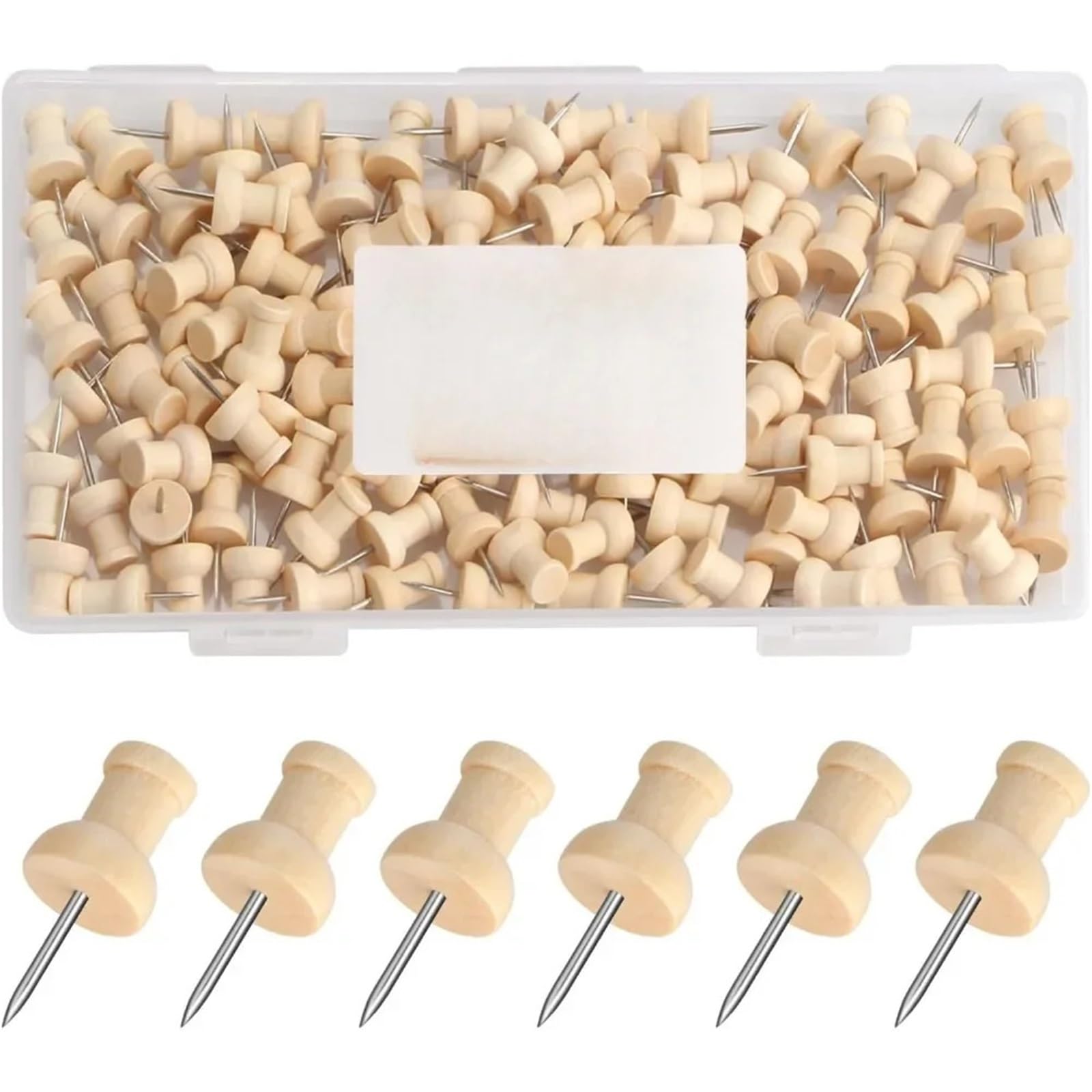 120 chinchetas decorativas de madera para tablones de anuncios para tablones de anuncios, tablón de anuncios, mapas, tablones de anuncios (120 pines estándar)