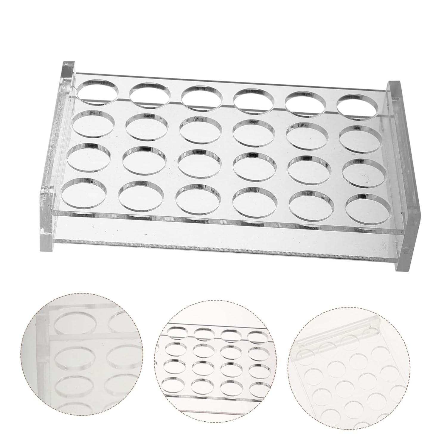 PRETYZOOM 4pcs Modern Test Tube Storage Rack -slot Vial Rack Tube Holder Organizer