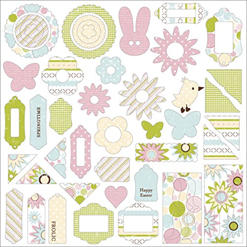 K&Company Sparkly Sweet Adhesive Chipboard, Glitter Girly Words