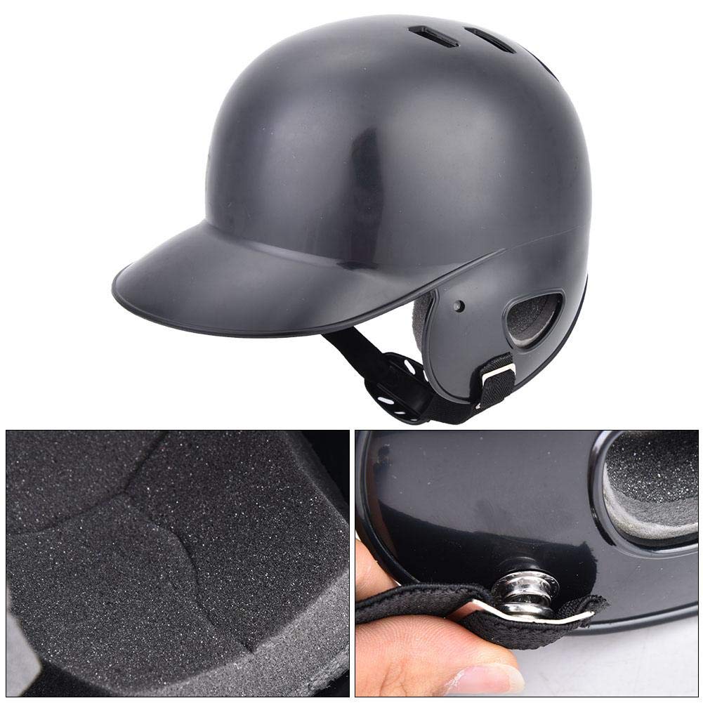 【𝐍𝐞𝒘 𝐘𝐞𝐚𝐫 𝐃𝐞𝐚𝐥𝐬】 Luftloch am oberen Wimperhelm, Sport-Baseball-Wimperhelm-Schutzausrüstung mit Bügel für Erwachsenen Kind-Jugendlichen(schwarz)