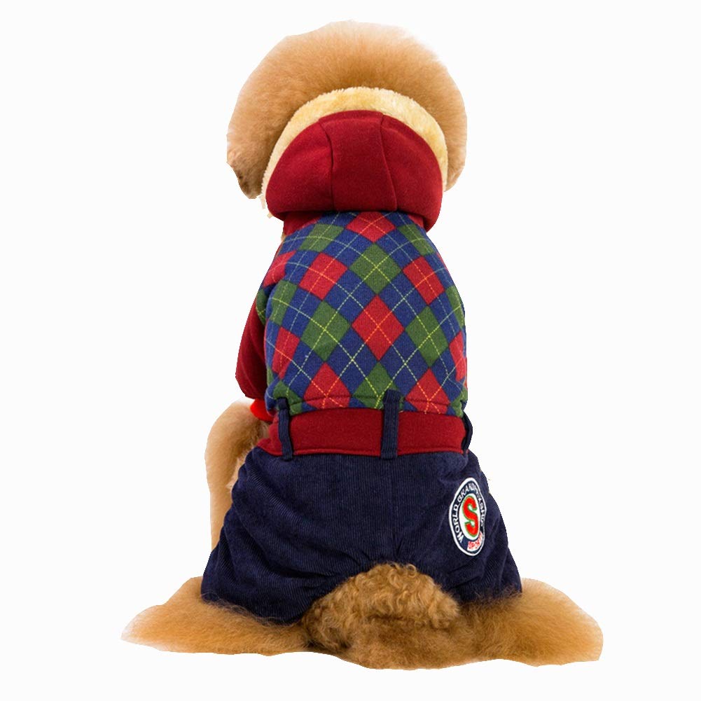 Vêtement chien rouge S isolant en coton pour petit chien