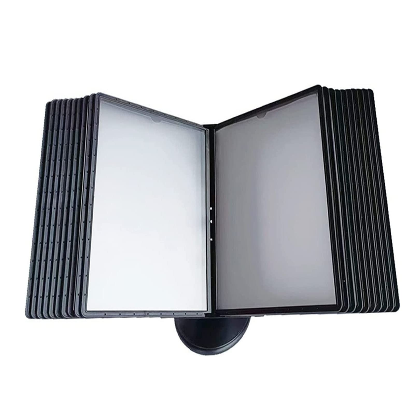 OLSKFUH File Organizer For Desk - Desktop Document Holder, 20 Panels, A4 Letter-Size, Desktop Reference System, For Consultation And Submission Of Documents, Black Base,