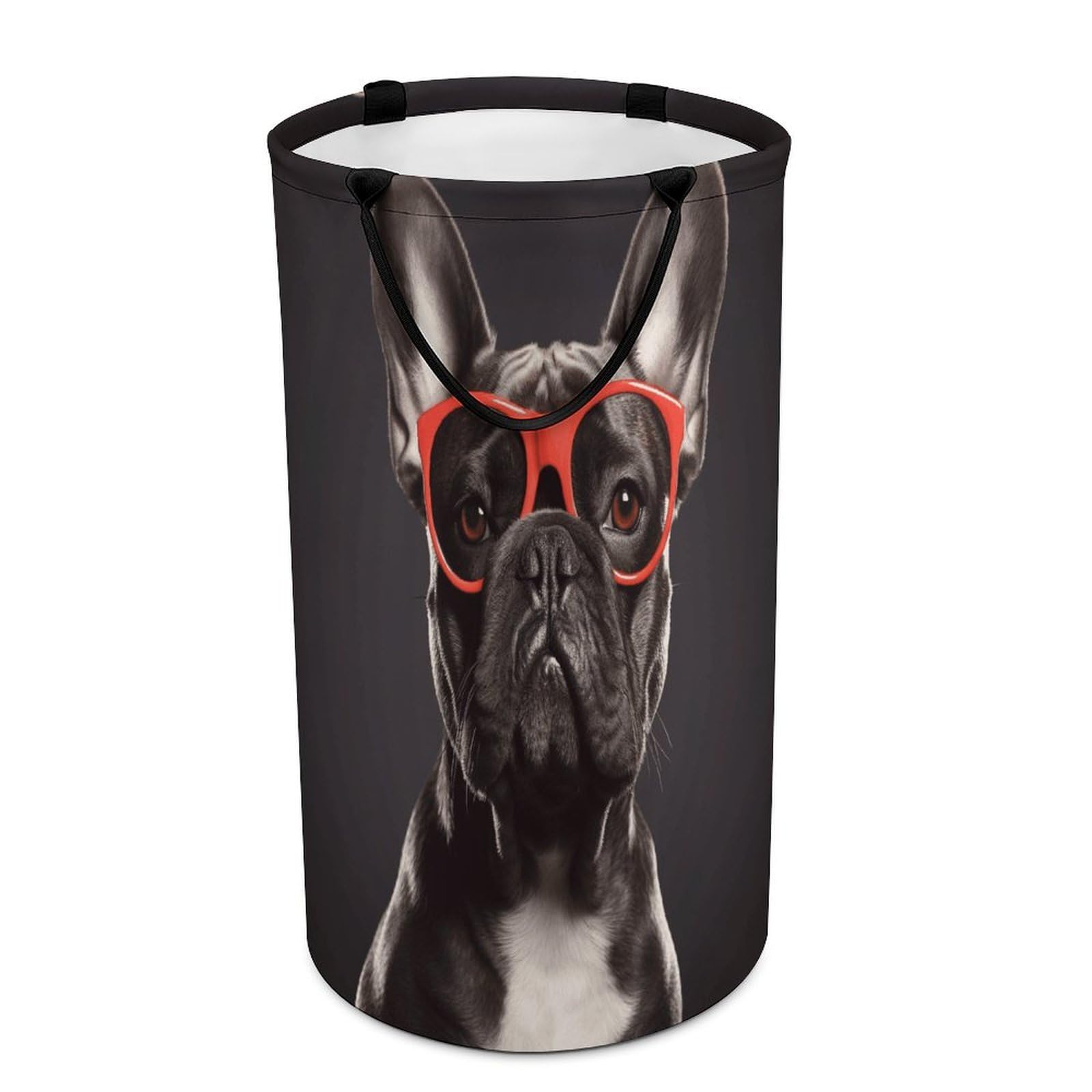 French Bulldog Dirty Clothes Basket Large Capacity Laundry Basket Freestanding Laundrys Hampers Tall Collapsible Clothes Hamper for Blankets Toys