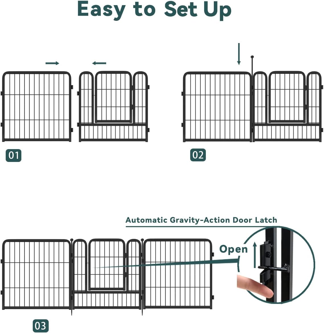 Buy FXW Dog Playpen Outdoor, 8/16/24/32 Panels Dog Pen 24/32/40/50