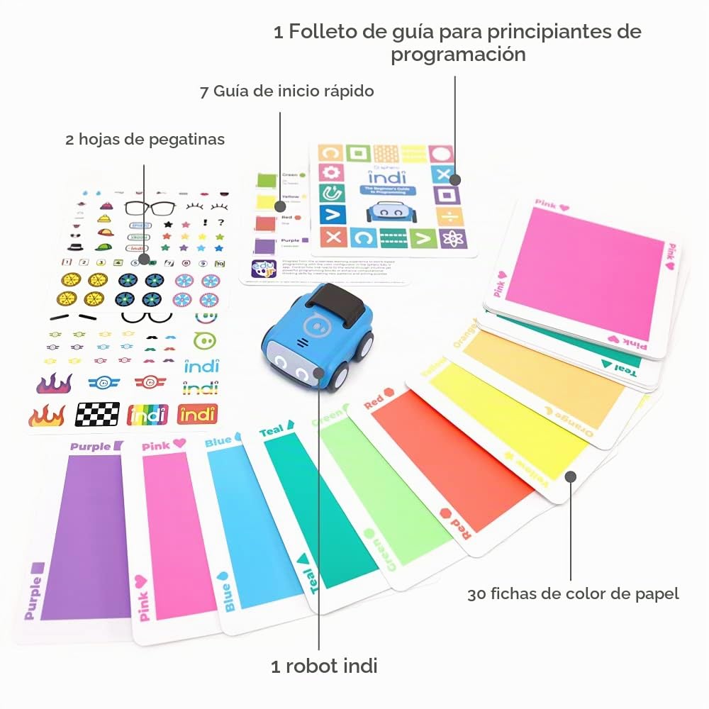 Sphero indi: Coche de juguete robot STEM divertido y atractivo para aprender conceptos de codificación, pensamiento computacional y resolución de problemas; no se requiere dispositivo
