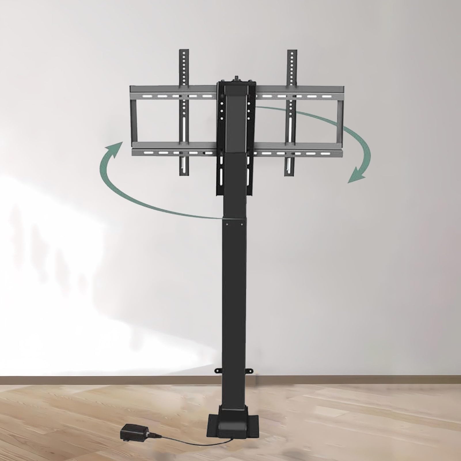 Soporte De Suelo Telescópico Motorizado para TV - Elevador Eléctrico Manual De TV con Rotación De 360° A Izquierda Y Derecha, Se Puede Ocultar En Un Armario