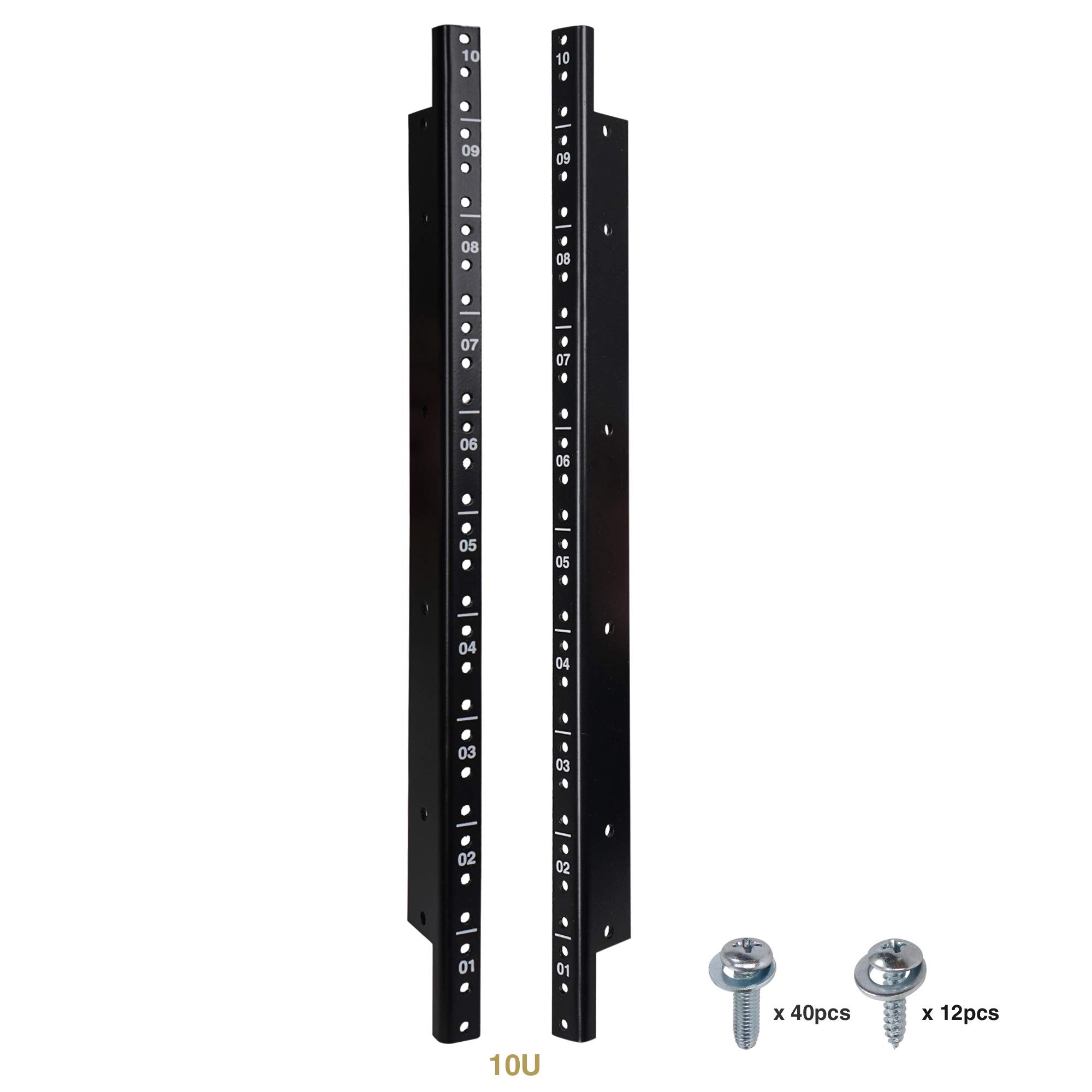 Sound Town ST-RR-10U - Set di 2 guide in acciaio, con finitura verniciata a polvere nera e viti (ST-RR-10U)