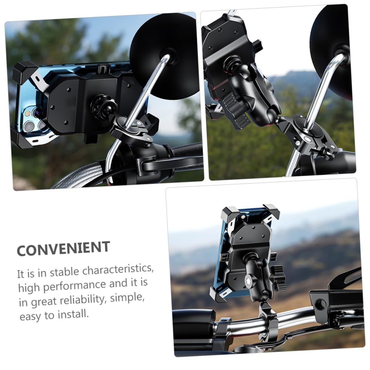 PLAFOPE Soporte De Manillar para Moto y Bicicleta Base De Montaje De Aleación De Aluminio con Adaptador De Bola De Compatible con Soportes De Teléfono Instalación y Duradero
