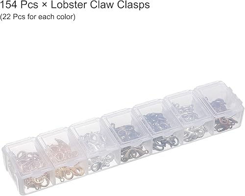 Miniatura 3 de uxcell Kit de cierre de pinza de langosta, abrazaderas de joyería para hacer pulseras de cuentas de bricolaje, llaveros, 7 colores