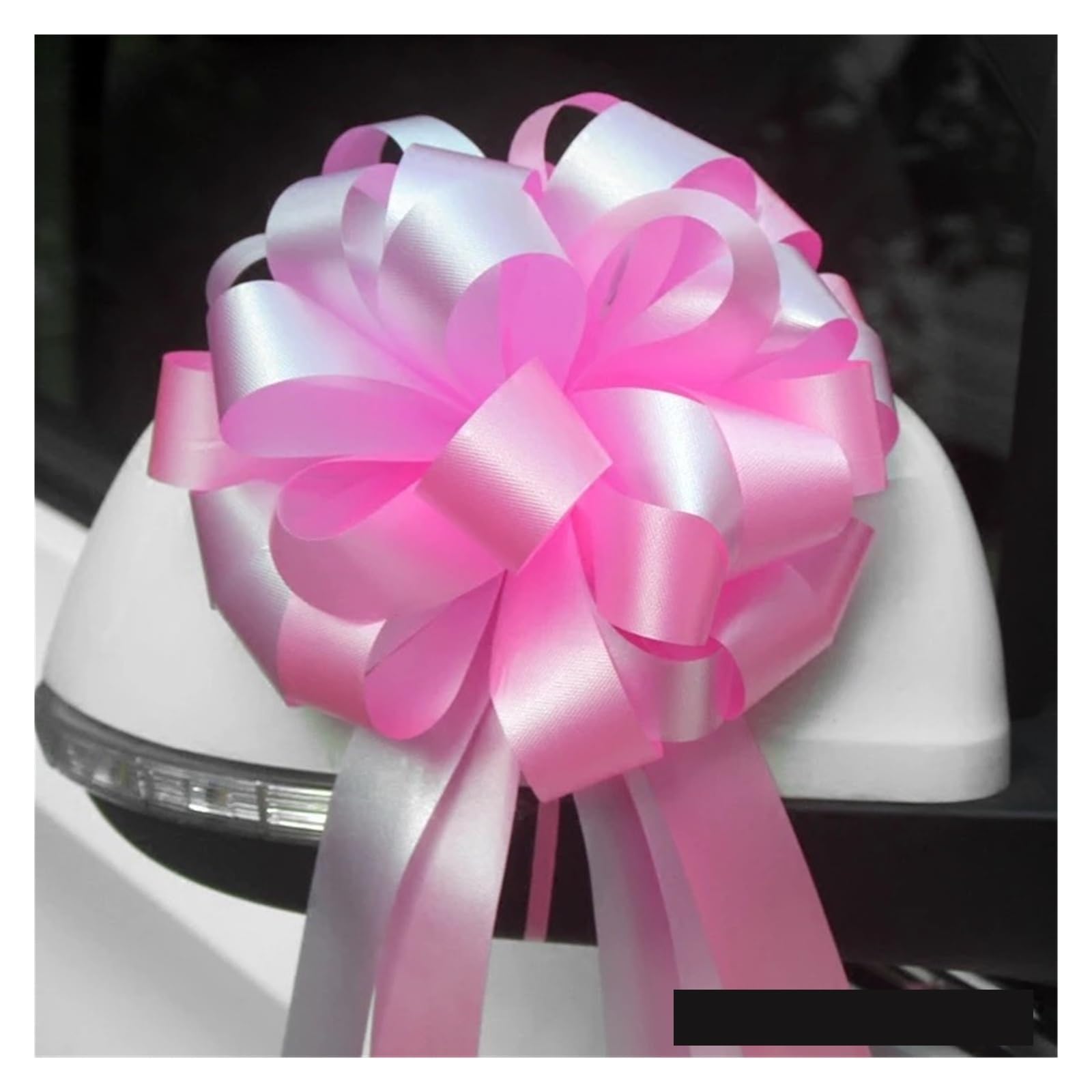 3 uds Dos Tonos 3x110cm Lazo Grande Flores de Cinta for Fiesta Boda Silla Lazos decoración del Coche para decoración(Pink)