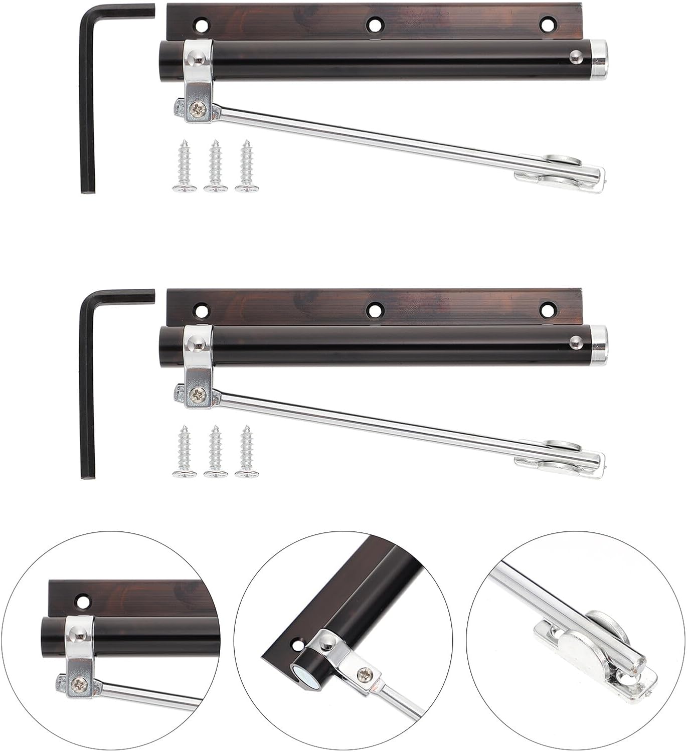 2pcs Heavy Duty Automatic Door Closer with Speed Safety Spring Buffer for Metal Wood Fire Doors Self-Closing Hinge for Home and Office