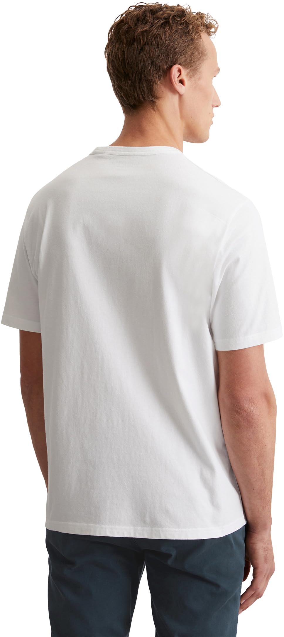 Marc O'Polo Herren T-Shirt aus Bio-Baumwolle mit Rundhalsausschnitt, Weiß (White), M – Ansicht 2