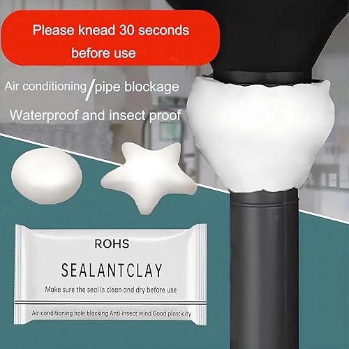 Miniatura 3 de TIANKEYYDS Paquete de 8 masillas de sellado blanco impermeables para conductos de reparación, barro de reparación rápida para conexión de drenaje,