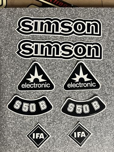 Simson S50B IFA Electronic Aufkleber Dekor Premium Retro Schwarz Weiss Dunkel