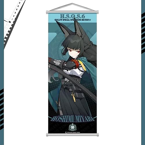 Zenless Zone Zero Poster for Game lovers Hanging Wall HD Printing Artistic Scroll Canvas Character Posters for Living Room Bedroom Indoor Décor (Hoshimi Miyabi) - Hoshimi Miyabi - 29.5L" x 10W"