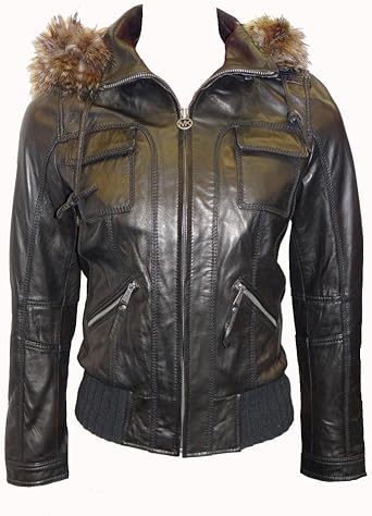 michael kors leather bomber jacket womens