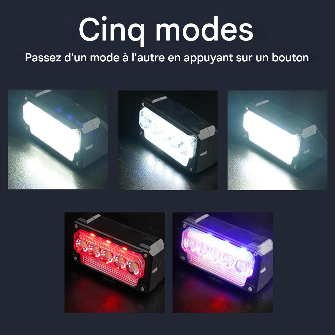Faro Ricaricabile da Bici Luce Impermeabile Facile Montaggio per | Luce da Ciclismo ad Alta Luminosità per Guida Notturna e Forniture per Ciclismo, Escursioni, Campeggio e Viaggi