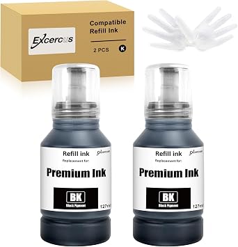 Ink Refill Bottles Compatible for ET2760 ET-4760 ET2750 ET-3760 ET-2850 ET-15000 ST-4000 ST-2000 ET-3710 ET-3850 ET-3750 ET-4850 ET-3830 ET4750 ET2700 Printers 2BK
