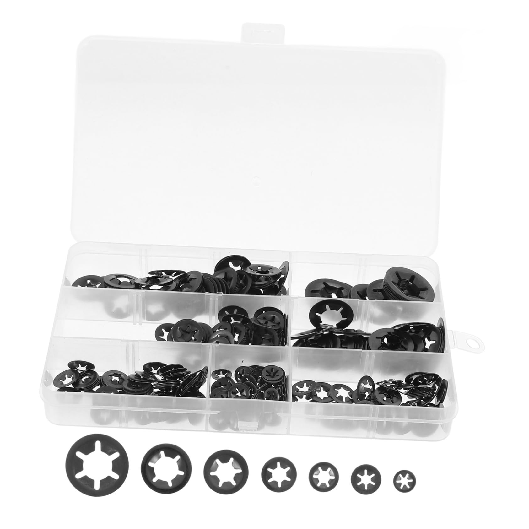 MUCKLILY Clips Kit Tooth Washers Internal Tooth Push Lock Washers Stainless Steel Random Color