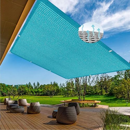 Toile d'ombrage perméable à l'eau bleue 3 x 3.6 m avec cordons de pose