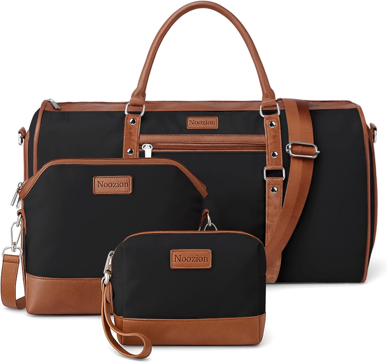 Noozion Convertible Garment Duffel Bag for Travel - Carry On Garment Bags With Toiletry Bag Large Weekender Bag for Men Women 2 in 1 Hanging Suitcase Suit Travel Duffel Overnight Bags