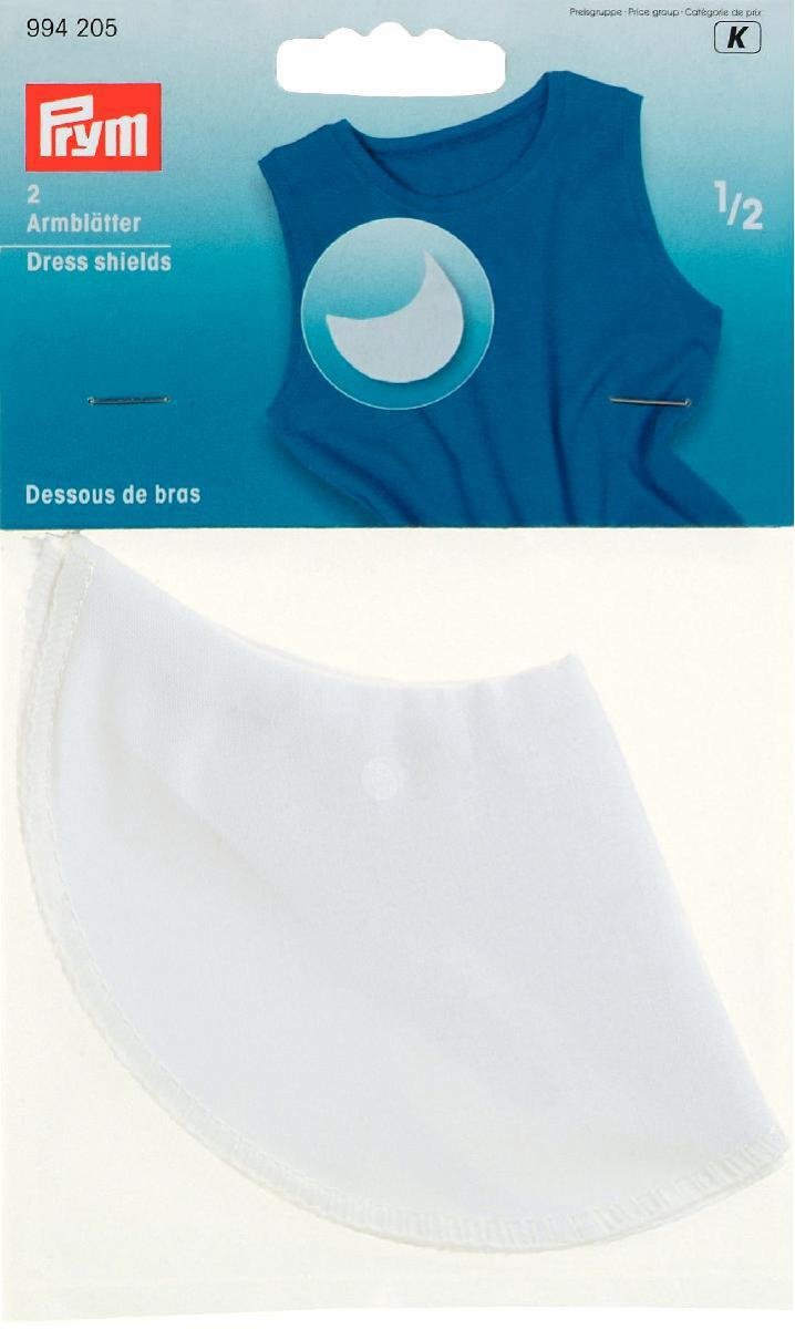 Prym White Dress Shields Size 1/2 100% Cotton, Prym_994205-1