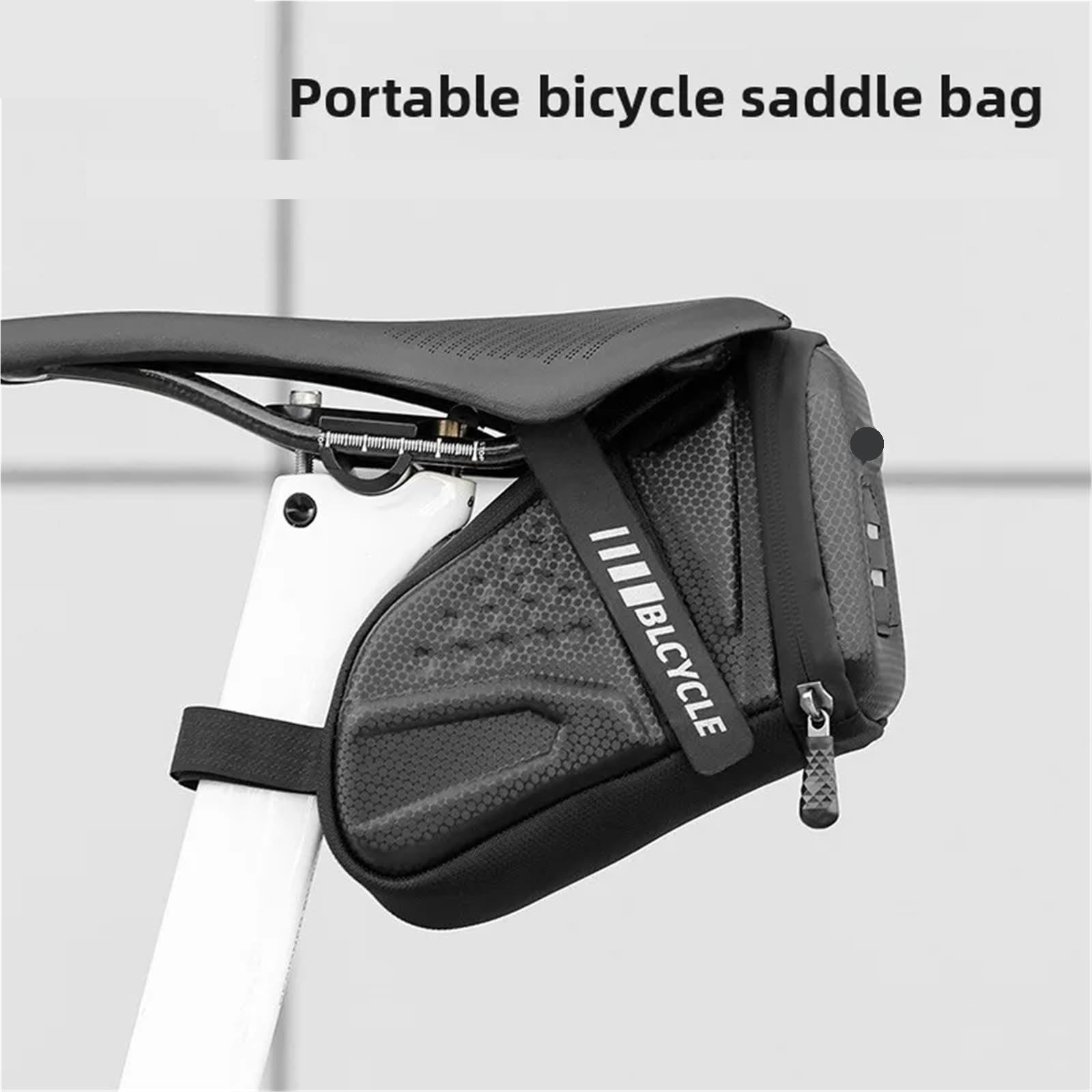 Borsa Da Sella Bici Borsa da sella for bicicletta, rigida in EVA, riflettente, impermeabile, for bici da strada, con portautensili posteriore, accessori for ciclismo
