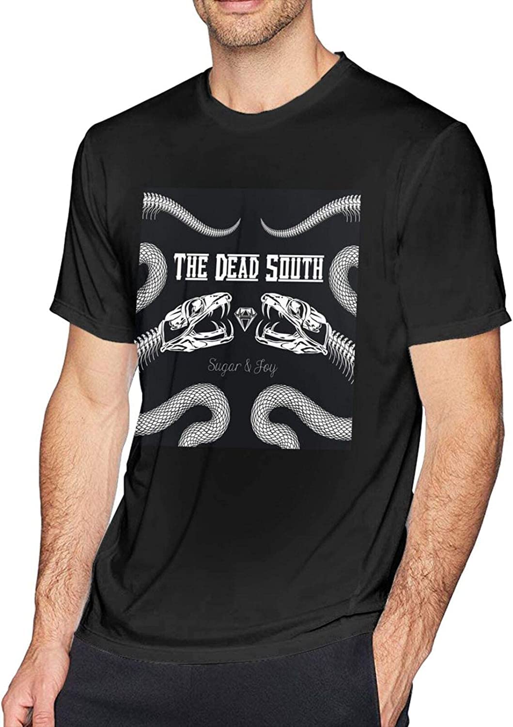 JEWUNO957 The Dead South Sugar & Joy Vintage Men's Cotton Sport Short Sleeve t-Shirt Black (Large)