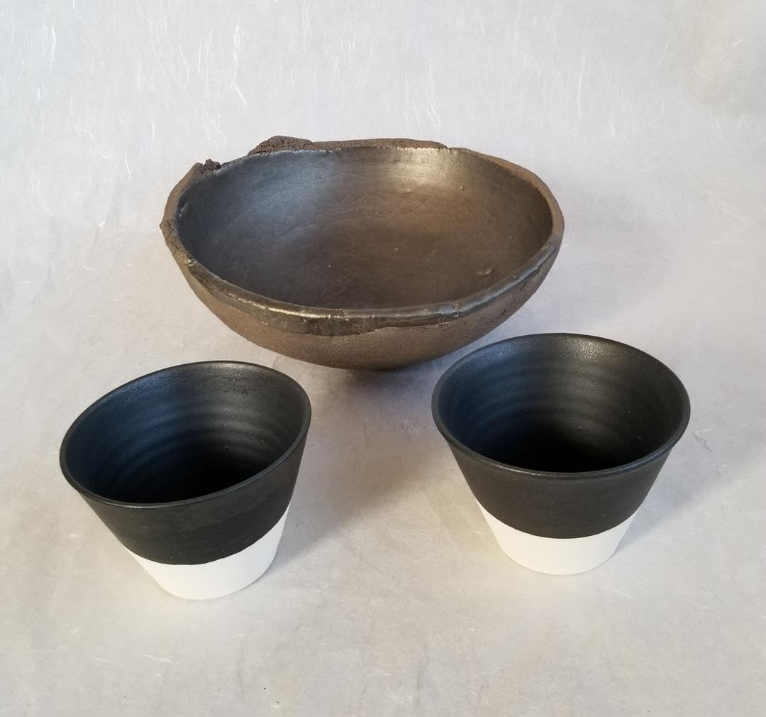 古伊万里 印判手矢羽文染付蕎麦猪口 明治～大正時代 染付印判 矢羽根桜