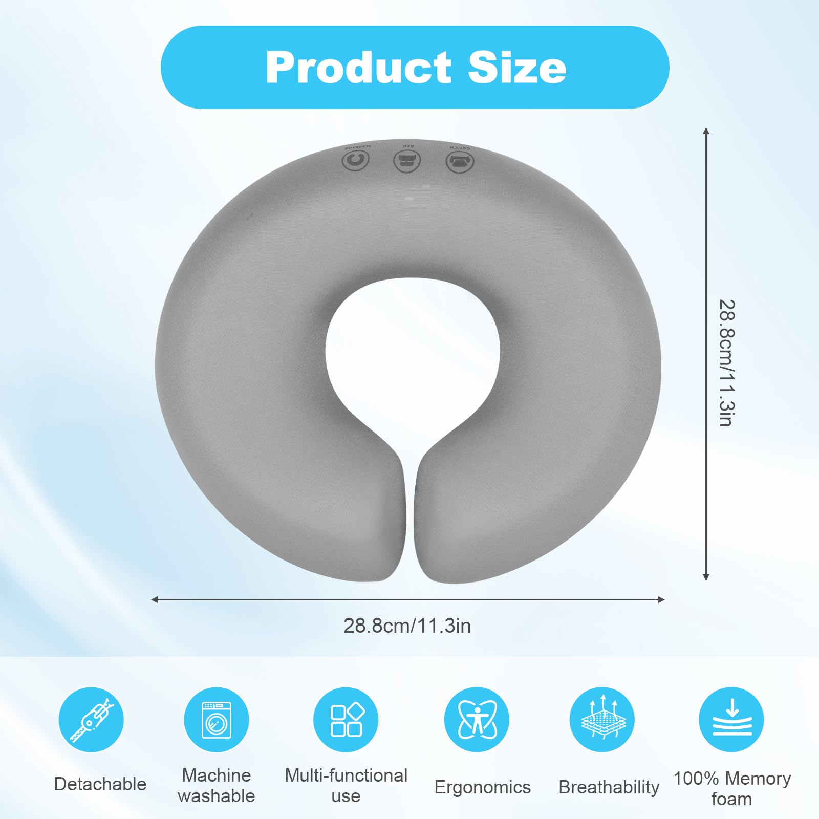 Foreverup Almohada De Masaje Boca Abajo, Reposacabezas De Cama De Masaje, Almohada De Masaje Facial, Reposacabezas De Masaje para Cama, U-Forma Cómodo Cojín Boca Abajo Almohada Facial
