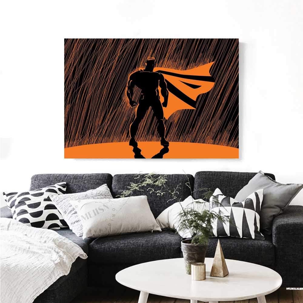 Superhero Canvas Wall Art Hero in Disguise at Night with
