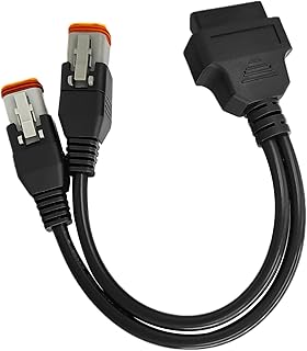 Obd2 Cable for Harley 4pin 6pin 2 in 1 Motorcycle OBD Scanner Adapter, OBD Connector Work with Motorcycle Diagnostic Tool 16 Pin to 4 Pin 6 Pin Fits for Harley Davidson Scan Tool