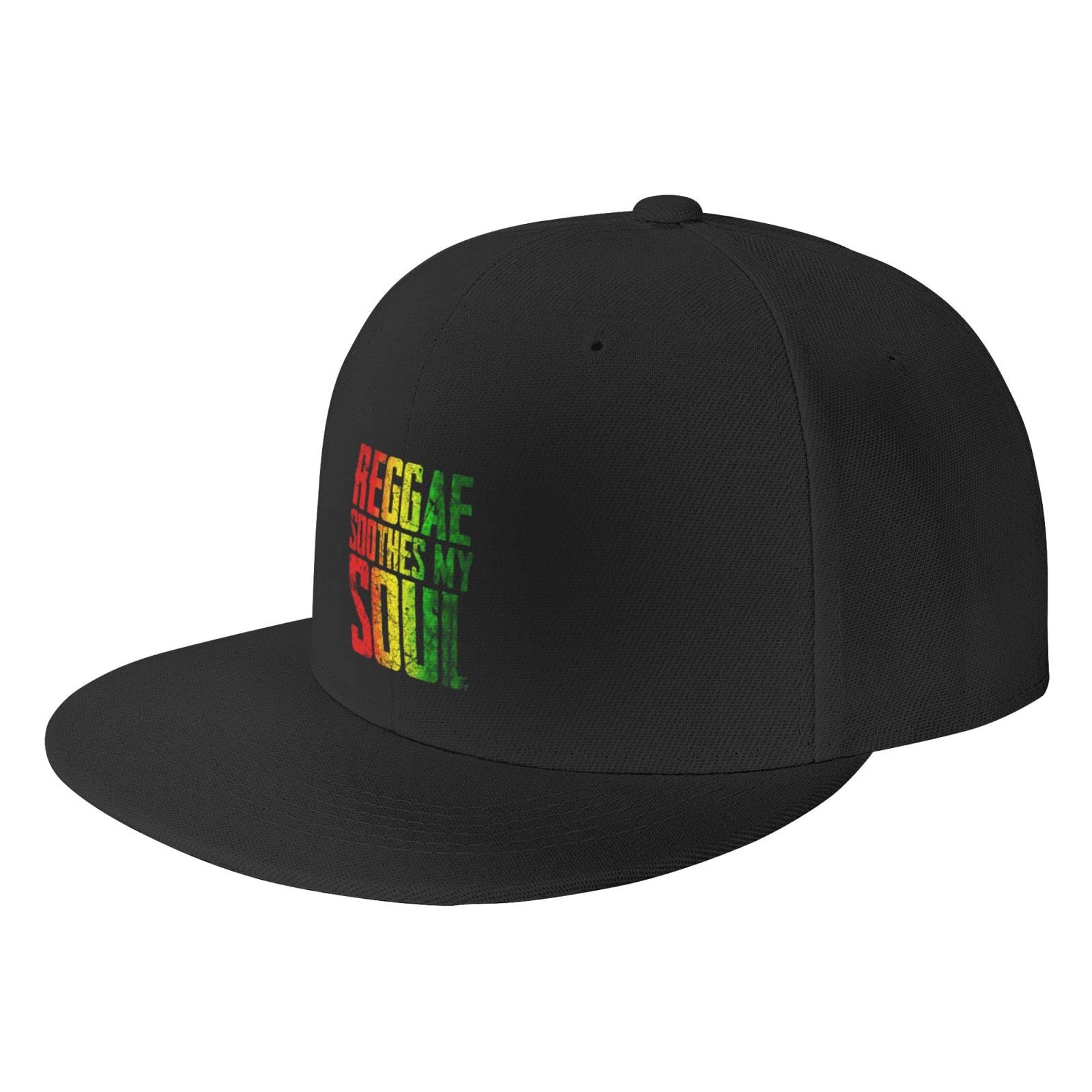 Lsjuee Unisex As Pic Jamaica Reggae Music Trucker Hat,Hats Flat Bill Caps Baseball Cap Dad Hat For Men Women Black