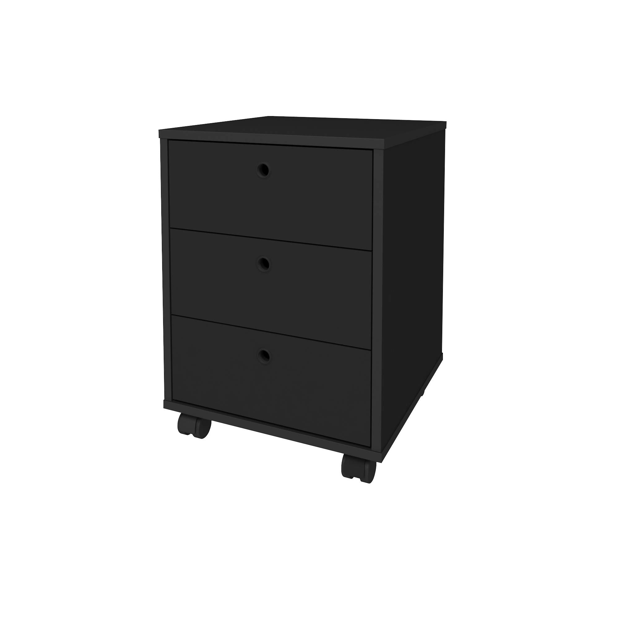 Artany New Chest Of 3 Drawers, Black - W 40 X D 40 X H 55 cm.
