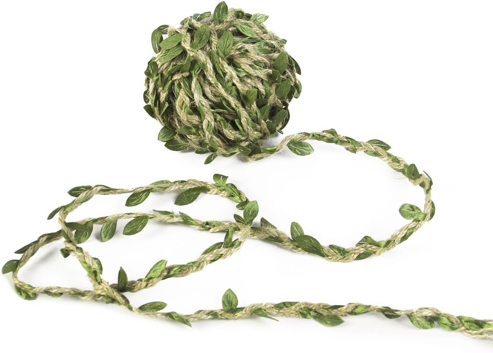 Natural Hemp Jute Twine Burlap Leaves Leaf Trim Ribbon 30