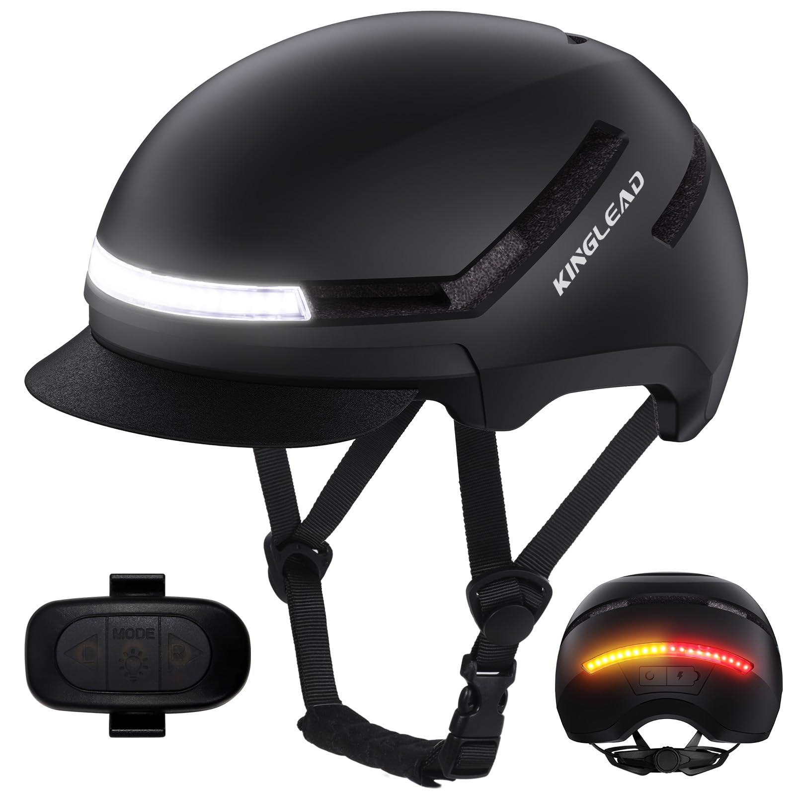 Casco de Bicicleta con luz Trasera e indicador